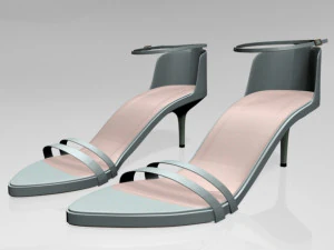 पॉइंटी-टो एंकल-स्ट्रैप हाई-हील सैंडल 02 3D मॉडल