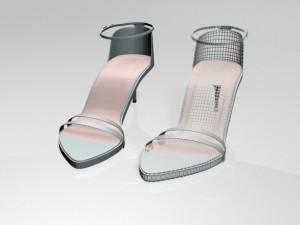 Pointy-toe ankle-strap high-heel sandals 02 3D Model