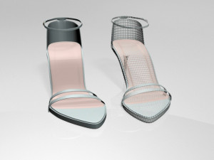 Pointy-toe ankle-strap high-heel sandals 02 3D Model