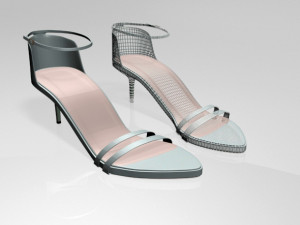Pointy-toe ankle-strap high-heel sandals 02 3D Model