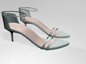 Pointy-toe ankle-strap high-heel sandals 02 3D Model