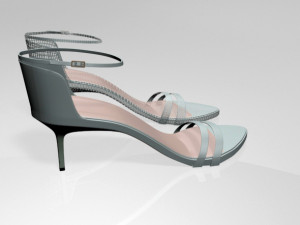Pointy-toe ankle-strap high-heel sandals 02 3D Model