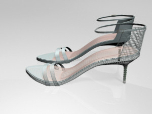 Pointy-toe ankle-strap high-heel sandals 02 3D Model