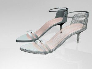 Pointy-toe ankle-strap high-heel sandals 02 3D Model