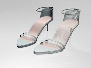 Pointy-toe ankle-strap high-heel sandals 02 3D Model