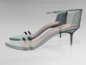Pointy-toe ankle-strap high-heel sandals 02 3D Model