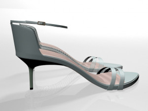 Pointy-toe ankle-strap high-heel sandals 02 3D Model