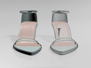 Pointy-toe ankle-strap high-heel sandals 02 3D Model