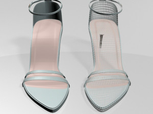 Pointy-toe ankle-strap high-heel sandals 02 3D Model