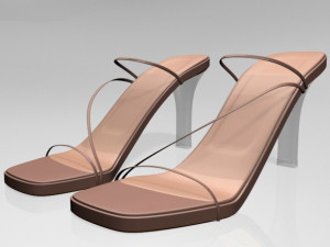 square-toe chunky-heel slide sandals 01 3D Model