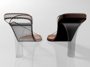 square-toe chunky-heel slide sandals 01 Modèle 3D