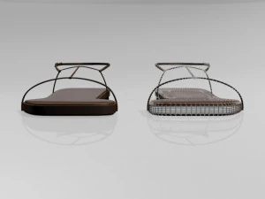 Square-toe t-strap flat sandals 01 3D Model