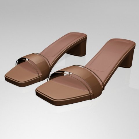 paneled square-toe block-heel sandals 01 3D 모델 .c4d .max .obj .3ds .fbx .stl .blend 