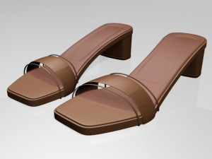 paneled square-toe block-heel sandals 01 Modèle 3D