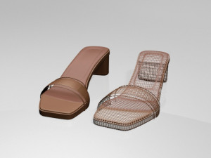 paneled square-toe block-heel sandals 01 3D 모델