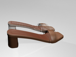 paneled square-toe block-heel sandals 01 3D 모델