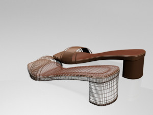 paneled square-toe block-heel sandals 01 3D 모델
