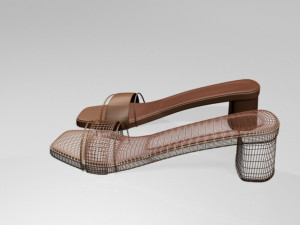 paneled square-toe block-heel sandals 01 3D 모델