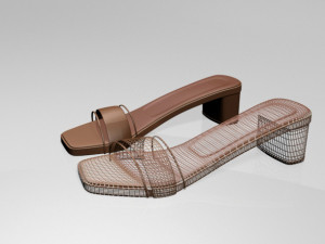 paneled square-toe block-heel sandals 01 3D 모델