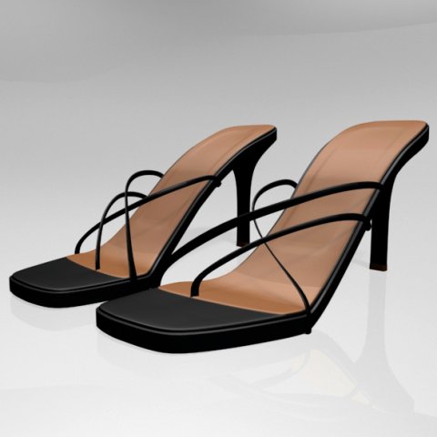 square-toe high-heel slide sandals 01 3D Model .c4d .max .obj .3ds .fbx .stl .blend 