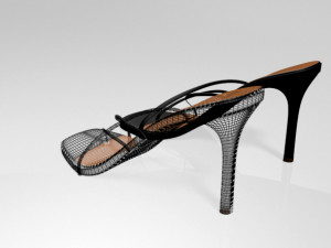square-toe high-heel slide sandals 01 3D Model