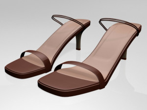 square-toe high-heel strappy sandals 02 3D Model