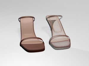 square-toe high-heel strappy sandals 02 3D Model