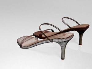 square-toe high-heel strappy sandals 02 3D Model