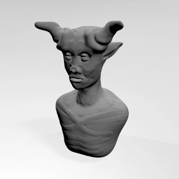 Creature bust 01 3D Model .c4d .max .obj .3ds .fbx .stl .blend 