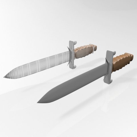 dagger 01 3D-Modell .c4d .max .obj .3ds .fbx .stl .blend 