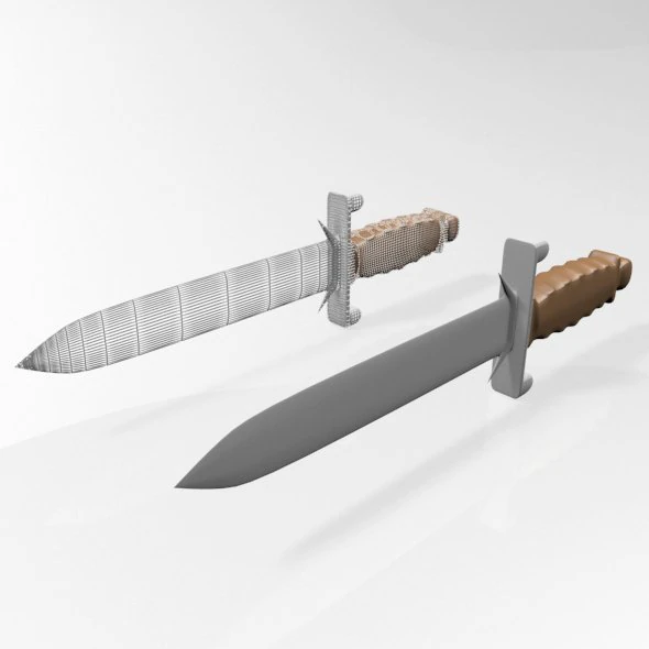 Dagger 01 3D Model .c4d .max .obj .3ds .fbx .stl .blend 