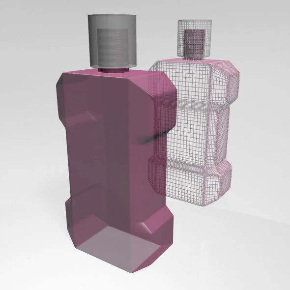 Mouthwash bottle 01 3D Model .c4d .max .obj .3ds .fbx .stl .blend 