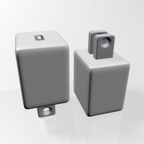 usb-c power adapter 01 3D Model .c4d .max .obj .3ds .fbx .stl .blend 