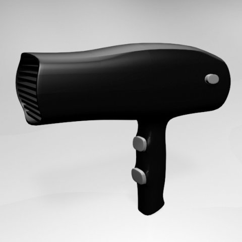 hair dryer 01 3D Model .c4d .max .obj .3ds .fbx .stl .blend 