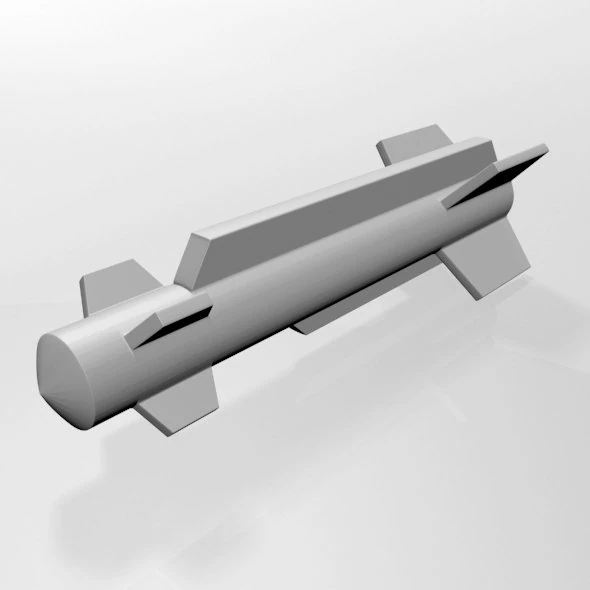 Missile 03 3D Model .c4d .max .obj .3ds .fbx .stl .blend 