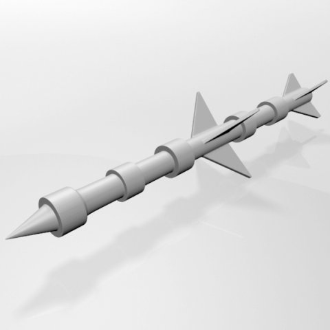 missile 09 3D Model .c4d .max .obj .3ds .fbx .stl .blend 
