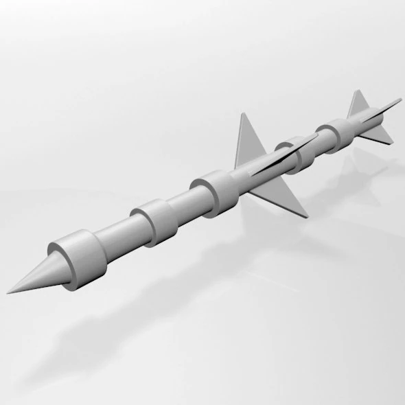 Missile 09 3D Model .c4d .max .obj .3ds .fbx .stl .blend 