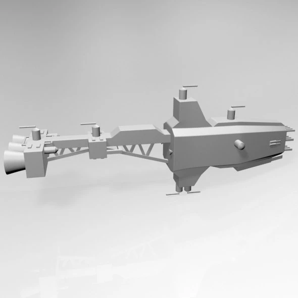 Space cruiser 01 3D Model .c4d .max .obj .3ds .fbx .stl .blend 