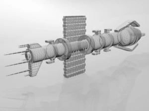 penghancur ruang angkasa 01 Model 3D