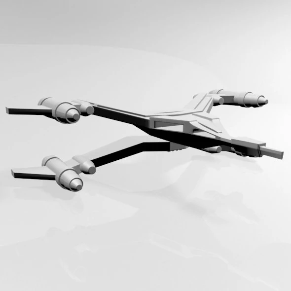 Space fighter 02 3D Model .c4d .max .obj .3ds .fbx .stl .blend