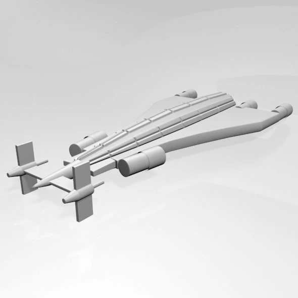 Space transport 02 3D Model .c4d .max .obj .3ds .fbx .stl .blend