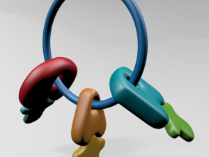 teether keys 01 Model 3D