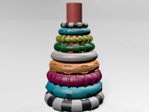 Stacks of circles 01 3D Model