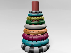 Stacks of circles 01 3D Model