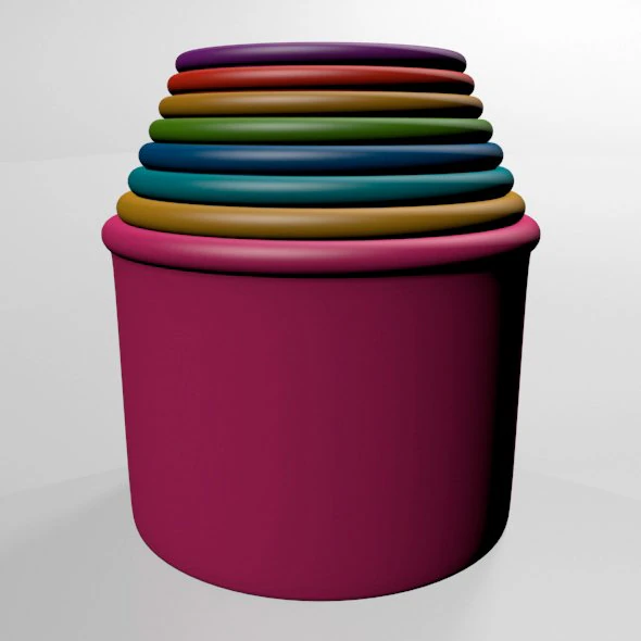 Stack up cup toys 01 3D Model .c4d .max .obj .3ds .fbx .stl .blend