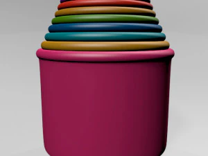 Stack up cup toys 01 3D Model