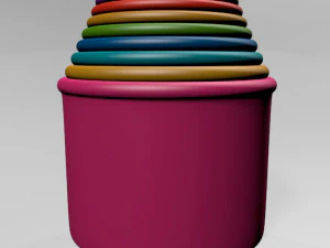 Stack up cup toys 01 3D Model