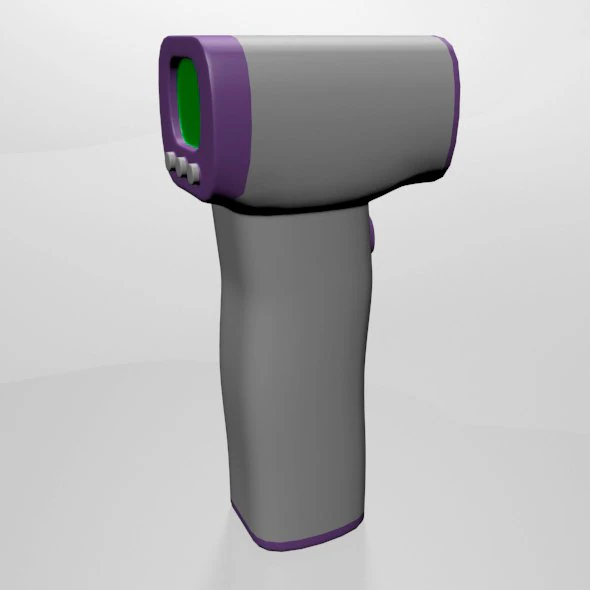 Infrared forehead thermometer 01 3D Model .c4d .max .obj .3ds .fbx .stl .blend