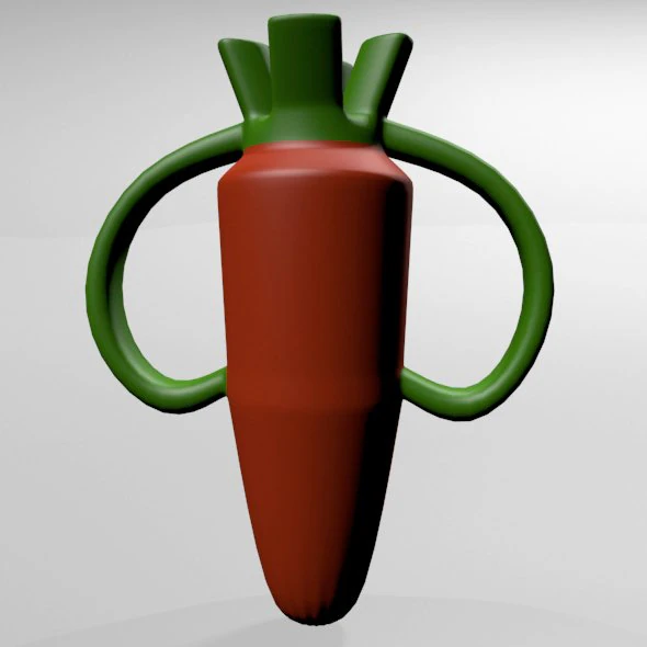 Nibble Teether Carrot 01 3D Model .c4d .max .obj .3ds .fbx .stl .blend 