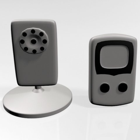 Baby Video Monitor and Digital Camera 01 Modello 3D .c4d .max .obj .3ds .fbx .stl .blend 